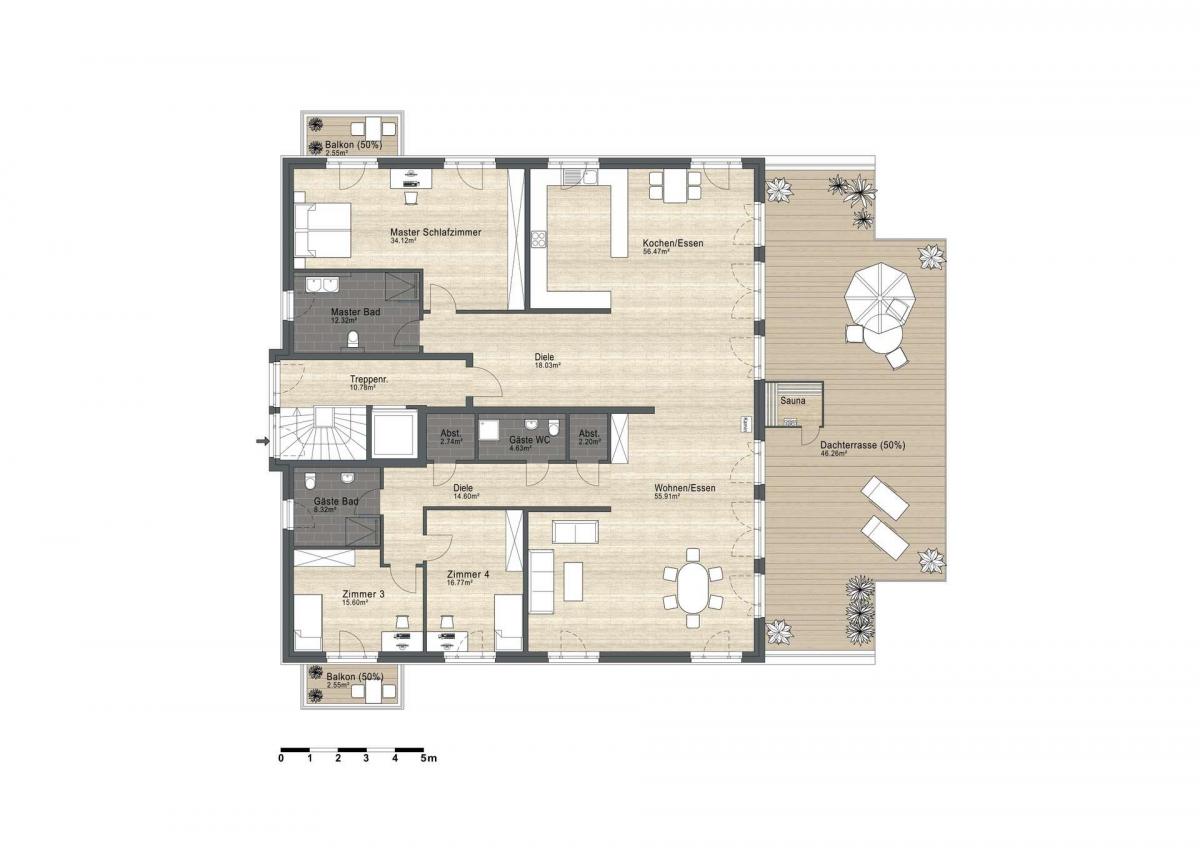 Grundriss Penthouse