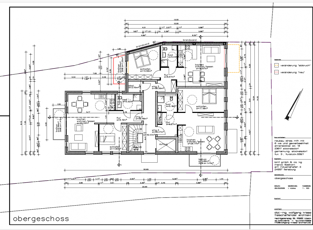 der Balkon wurde von vorne nach hinten überplant