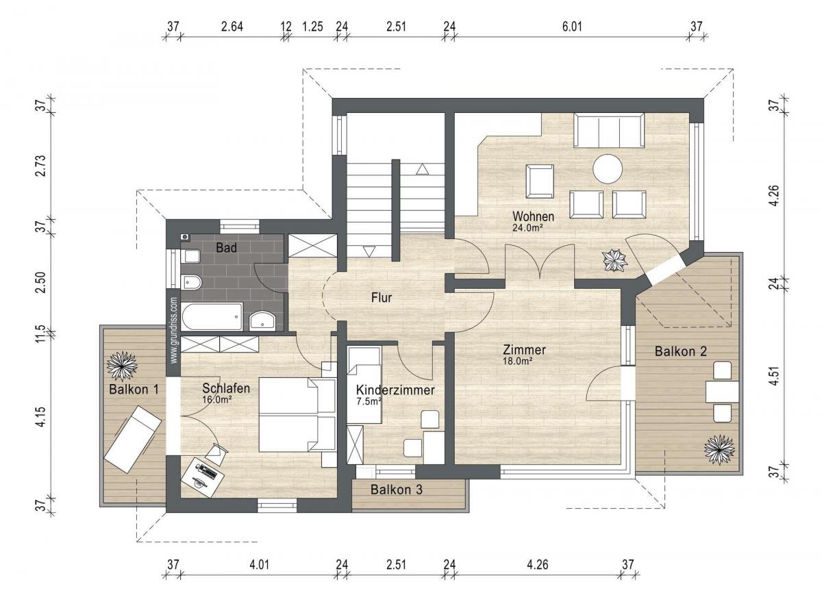 Grundriss Obergeschoss 