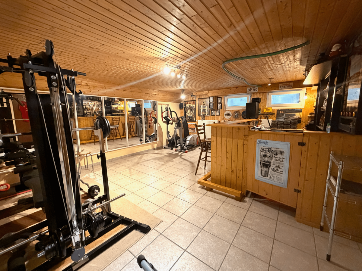 Kelleraum mit Fitness und Bar
